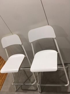 Стул барный IKEA Франклин складной, белый 63 см