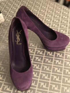 Туфли фиолетовые замшевые YSL