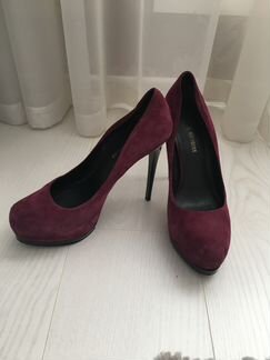 Туфли замшевые на каблуке