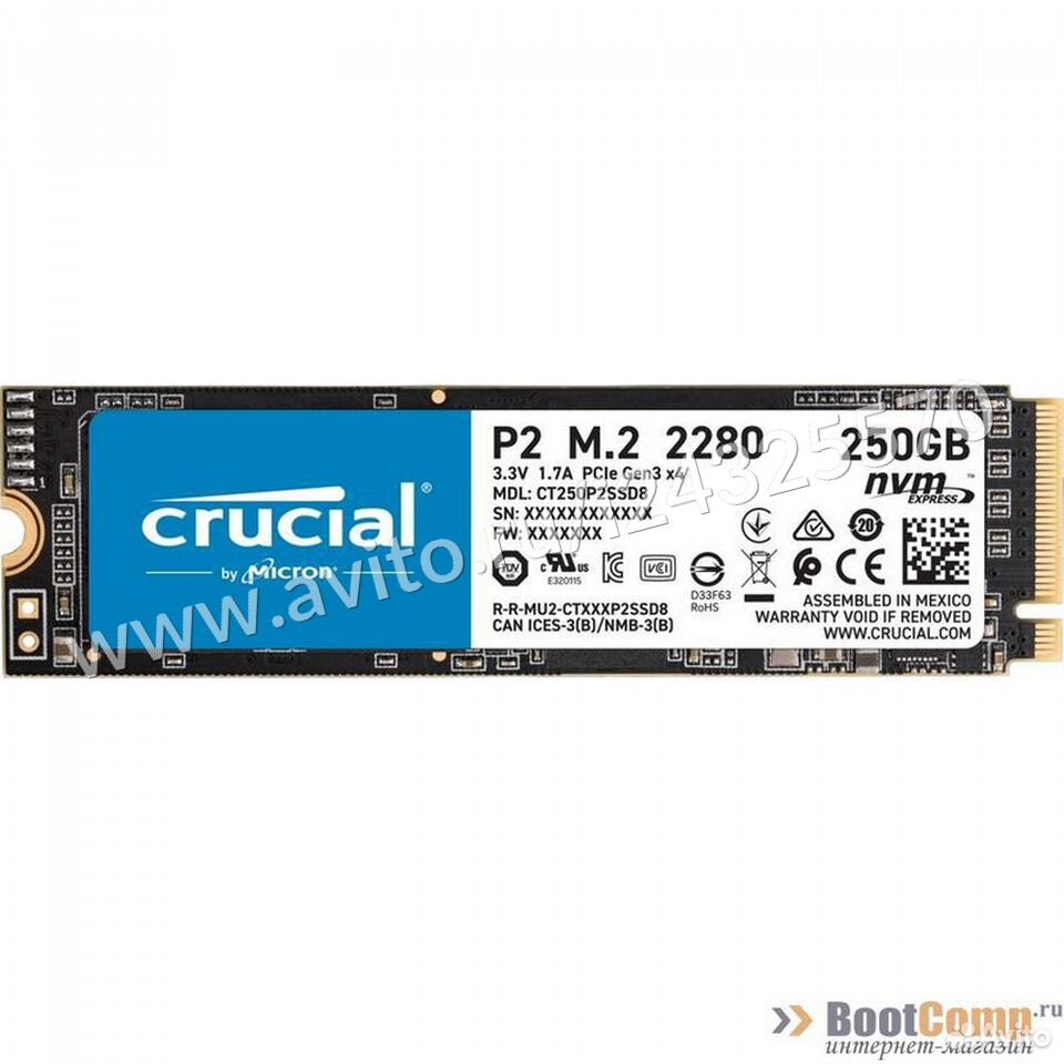 84012410120  Диск SSD M.2 PCI-E 250Gb Crucial P2 Series (CT250P 