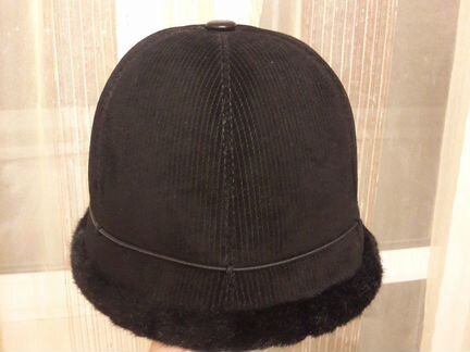 Шапка из натуральной замши, р.58, женская