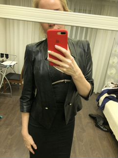 Пиджак кожаный женский