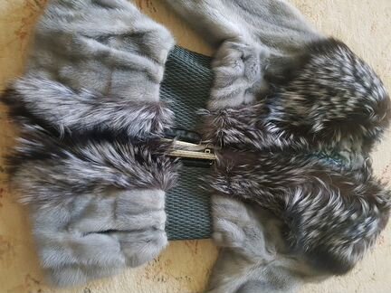 Шуба из голубой норки