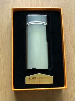 Зажигалка с USB в подарочной коробке серебро
