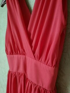 Платье новое шифоновое, коралловое