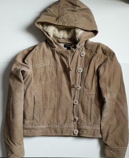 Вельветовая куртка с иск. мехом р.S (42/44)