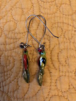 Подвеска и серьги Frank Herval Попугаи»