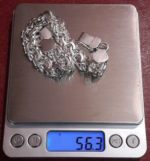 Серебряный браслет «Бисмарк» 56.3гр. 23см