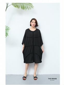 Плюсайз Платье-туника швами наружу