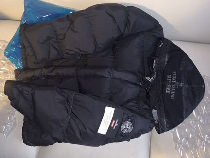 Пуховик Supreme/Stone Island Painted Camo Crinkle