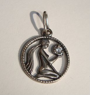 Подвеска Дева с фианитом 1.4см. Серебро Пр.925