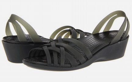 Босоножки туфли балетки Crocs на танкетке 35 - 36