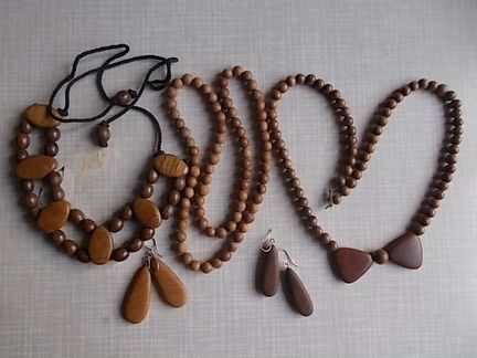 Украшения Бусы Серьги Колье из дерева Винтаж