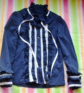 Блузка Pinetti для девочки из хлопка синяя 130 б/у