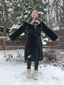 Норковая шуба воротник шиншилла P.K.Z. Furs S.A