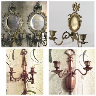 Подсвечники.коллекция.Старинные.латунные