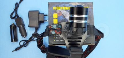 Налобный Армейский Фонарь с зум Аккумуляторный