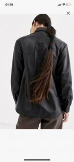 Рубашка из натуральной кожи ASOS White