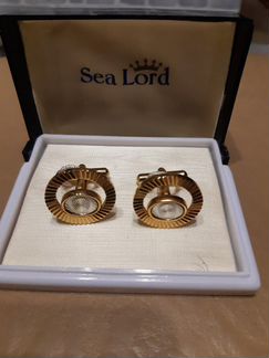 Запонки мельхиор с позолотой