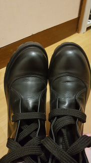 Кожаные ботинки на платформе