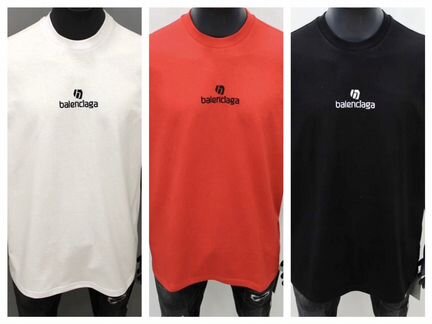 Футболка Balenciaga 2021 sponsor бел/черн/красн