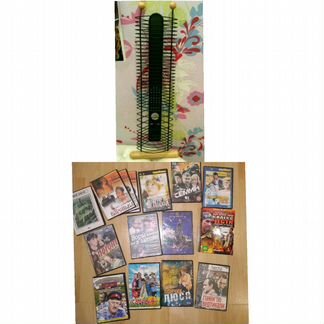 DVD диски с фильмами,подставка для дисков
