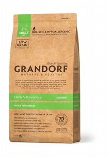 Grandorf для собак Mini Adult ягненок рис 3 кг