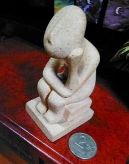 Старинная Статуэтка СССР. Мыслитель.Кошка фарфор