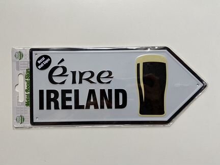 Металлический знак на стену Ирландия