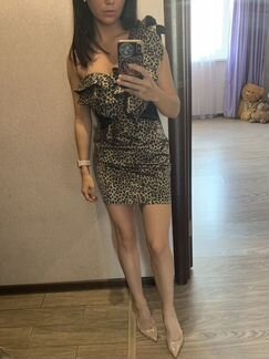 Коктейльное леопардовое платье River Island