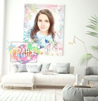 Портрет по фото на холсте