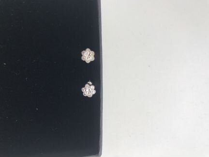 Серьги белое золото