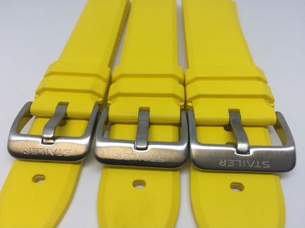 Ремешок натуральный Желтый каучук Stailer 3 вида
