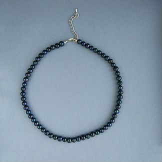 Ожерелье черный жемчуг натуральный