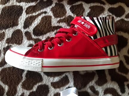 Кеды высокие красные унисекс