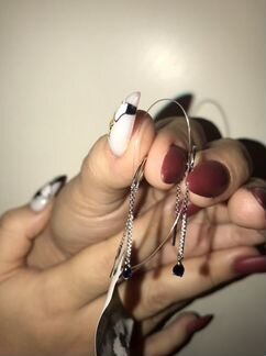 Серьги белое золото