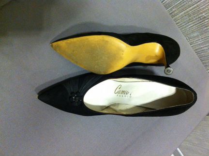 Туфли чёрные на небольшом каблуке(винтаж, 60-е гг