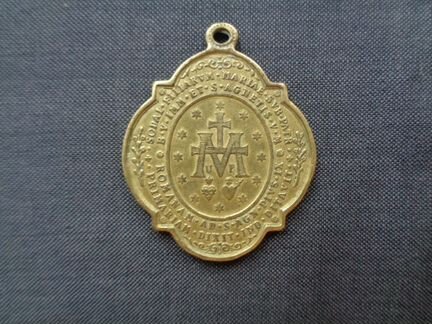 Нательная иконка Дева Мария. Латунь Рим, 1854 год