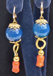 Колье бусы браслет серьги Агат Бирюза Коралл