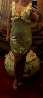 Эксклюзивное кожаное платье золотое Италия