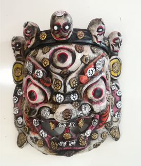 Серебро, медь, маска Индия Бхайрава аспект Шивы