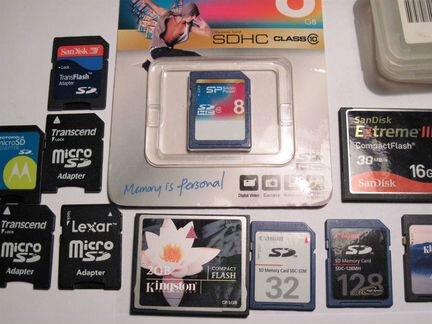 Карты памяти Compact Flash, SD, microSD adapters