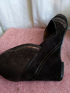 Туфли замшевые коричневые на танкетке Renaissance