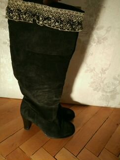 Сапоги замшевые женские