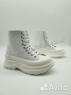 Кроссовки Александр Маккуин белые высокие