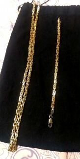 Цепочка с браслетом цвет золото