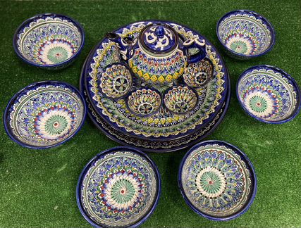 Набор узбекской посуды (риштанская керамика)