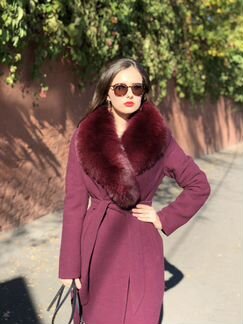 Зимнее пальто с натуральным мехом