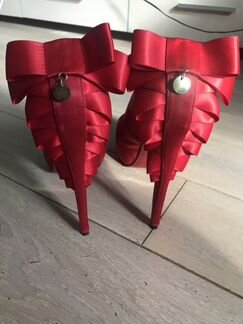Туфли красные из сатина
