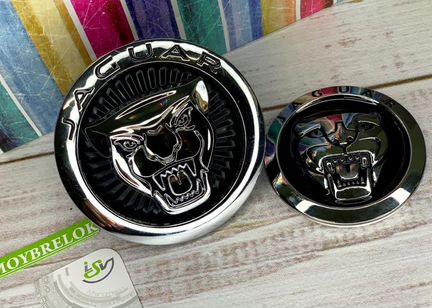 Эмблема Ягуар (85мм) на решетку черная